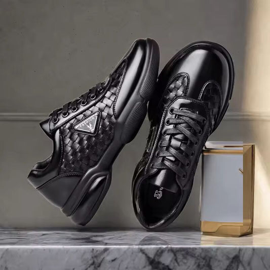 Men's Shoes Original Casual Leather Men Training Wear Resistant Sneakers Outdoor Male Treking Footwear Breathable Lace-up Shoes