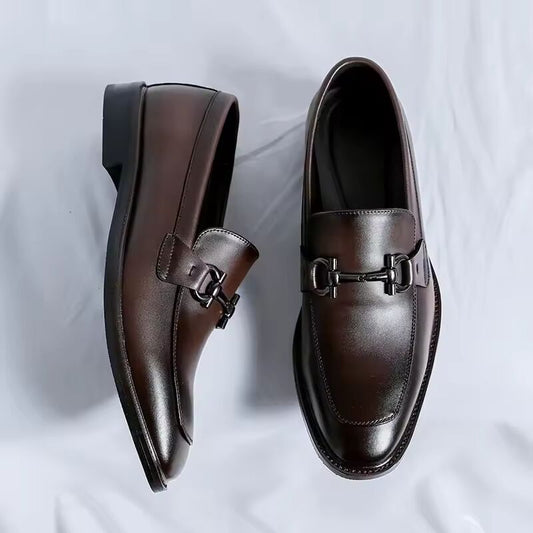 New Men High Quality Genuine Leather Designer Shoes Formal Oxfords Footwear Antiskid Driving Party Dating Business Work Loafers