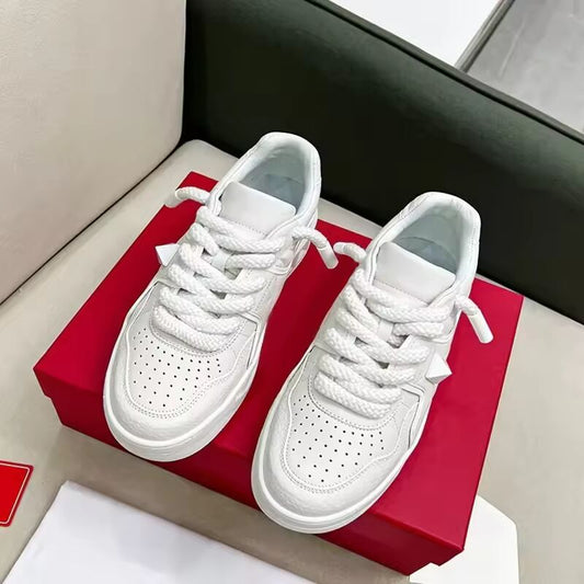 White Casual Shoes For Men 2023 New Fall Breathable Rubber Sole Thickened Height Shoes Trendy Loafers Comfortable Footwear